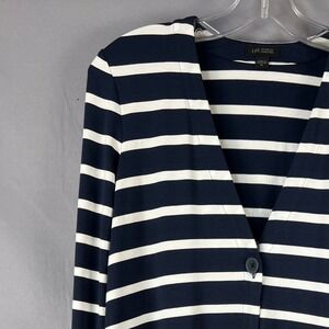 J.Jill Wearever‎ Collection Striped Cardigan Duster XS Navy White